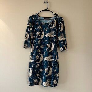 Whismigoth Jawbreaker Moonstone Skater Dress 3/4 Sleeve Size XL